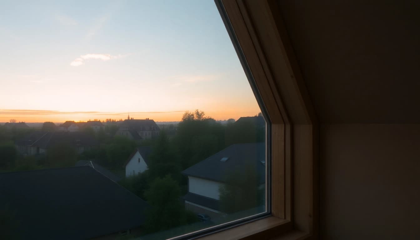 Öffnen Sie Dachfenster Münster mit eleganten Holzrahmen für einen einladenden Raum.