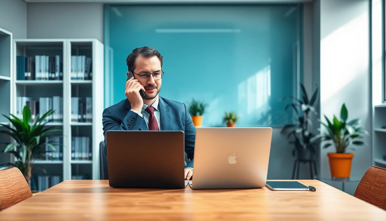 Headhunter berät erfolgreich Kandidaten in einem modernen Büro.