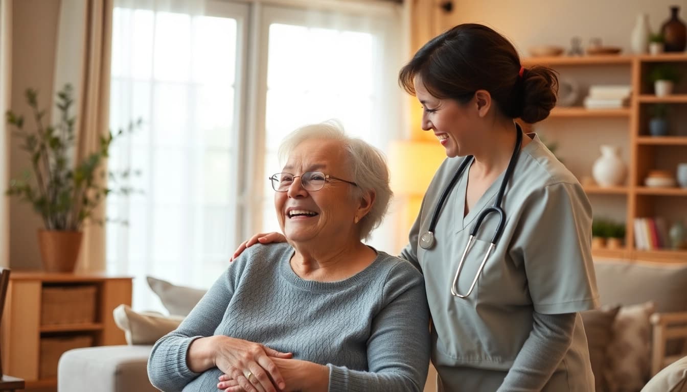 Caregiver providing attentive services for pflegedienste hameln, ensuring comfort and care at home.