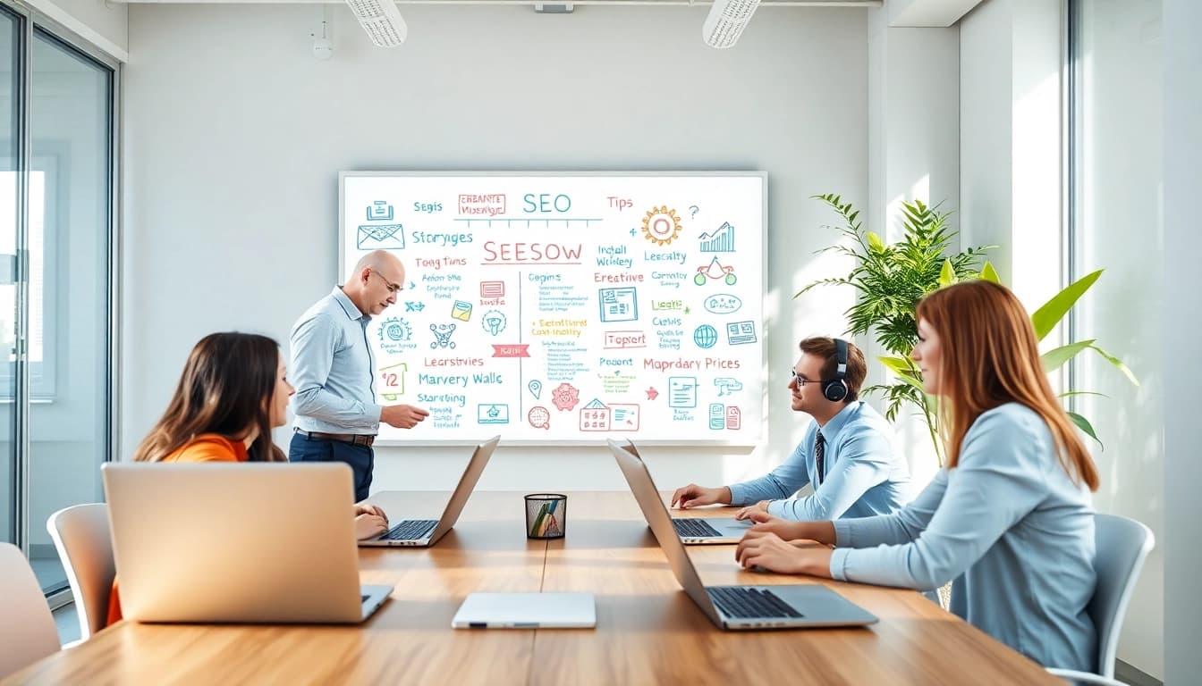 Erfahren Sie nützliche SEO Tipps in einem modernen Büro mit einem engagierten Team.