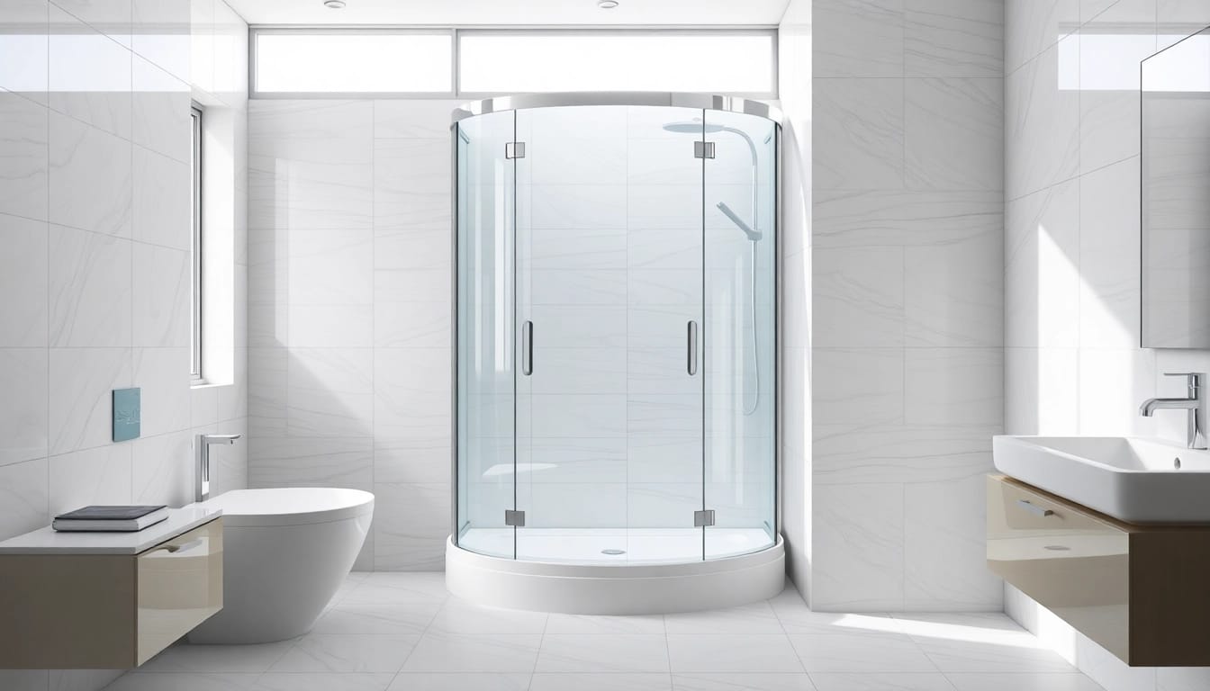 Installieren Sie eine duschkabine 80x80 eckeinstieg in einem eleganten Badezimmer.