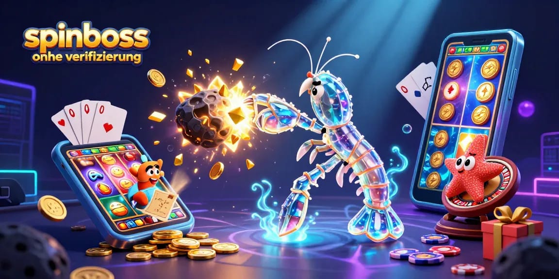 Spielen Sie spinboss ohne Verifizierung mit einer aufregenden 3D-Casino-Illustration.