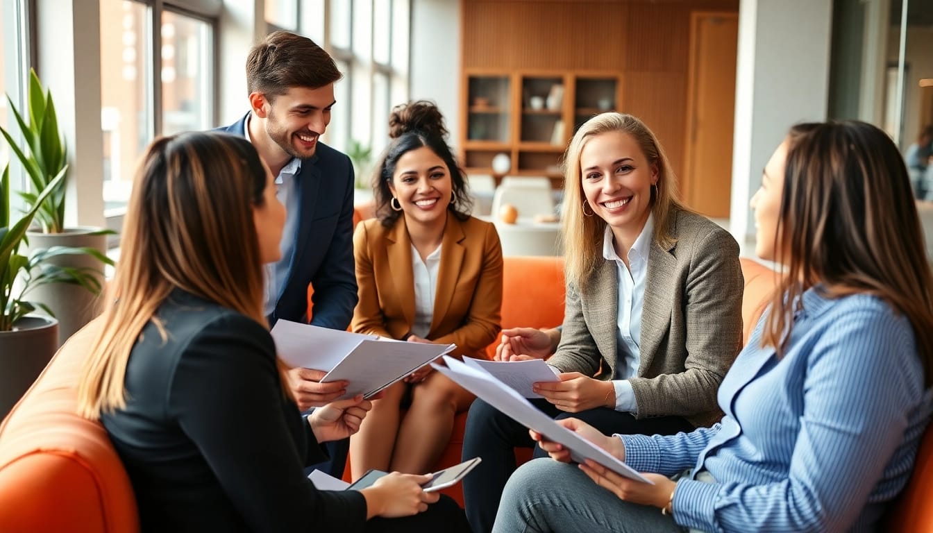 Optimale Personalvermittlung in einem professionellen Büro mit engagierten Beratern.
