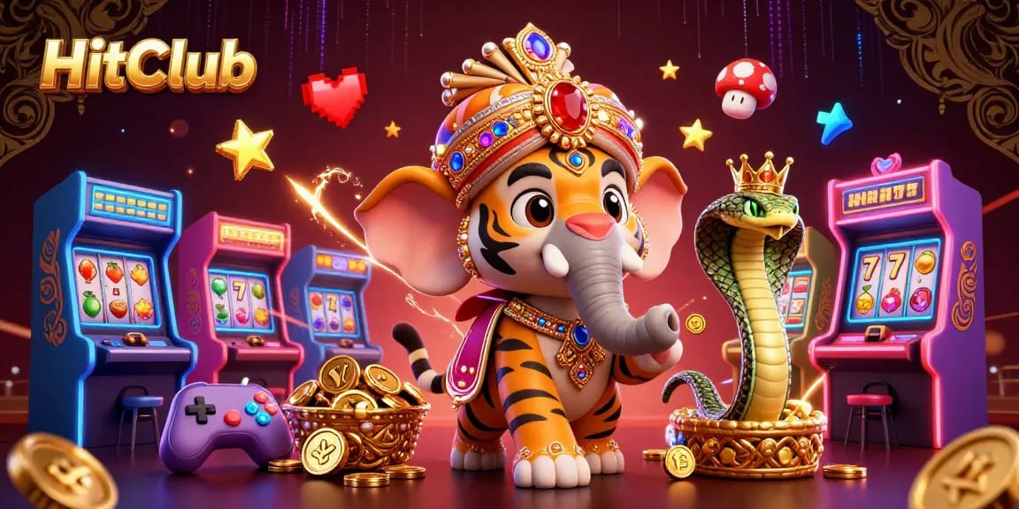 Experience the thrill of winning with HitClub in an enchanting casino illustration.