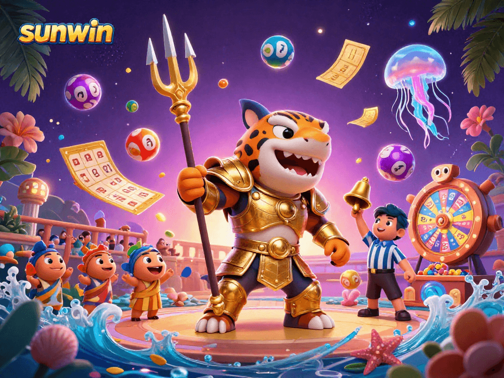 Engage in thrilling gameplay with sunwin's 3D lottery scene showcasing vibrant game elements and exciting action.