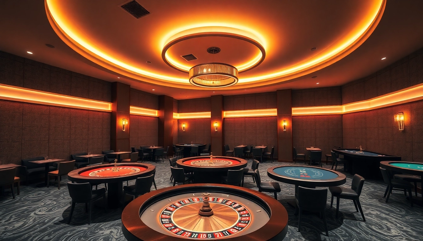 Spiele in einem Casino ohne Anmeldung mit einladendem Ambiente und leuchtenden Neonlichtern.