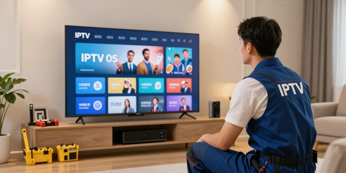 IPTV Deutschland services with a trusted provider setting up in a cozy local home.