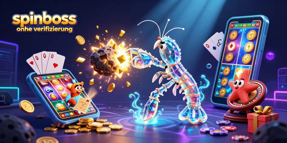 Spielen Sie spinboss ohne Verifizierung mit einer aufregenden 3D-Casino-Illustration.