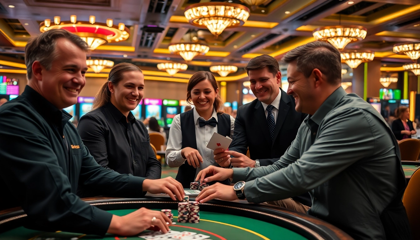 Der pflegedienst unterstützt Casino-Besucher in einem lebhaften Glücksspielumfeld.