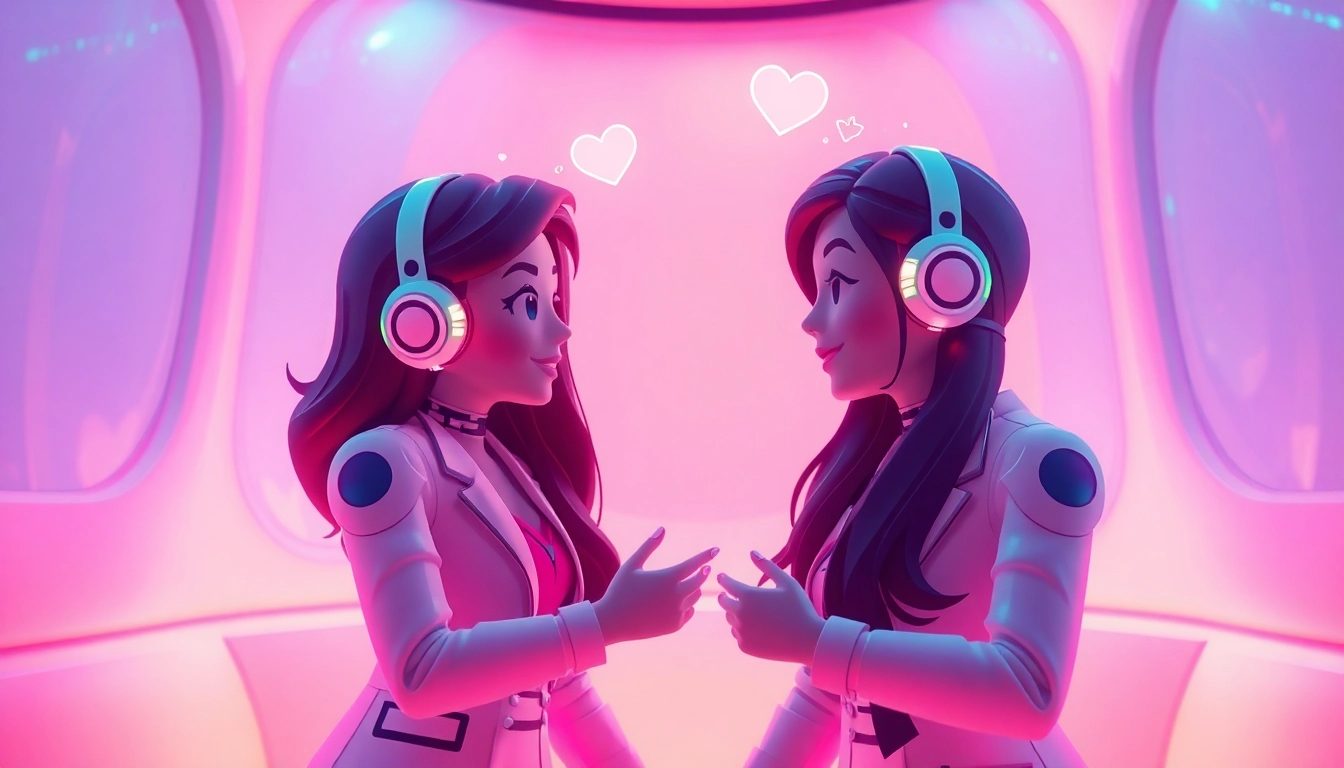 Engaging avatar interaction in a warm, digital environment focused on ai chat sex.