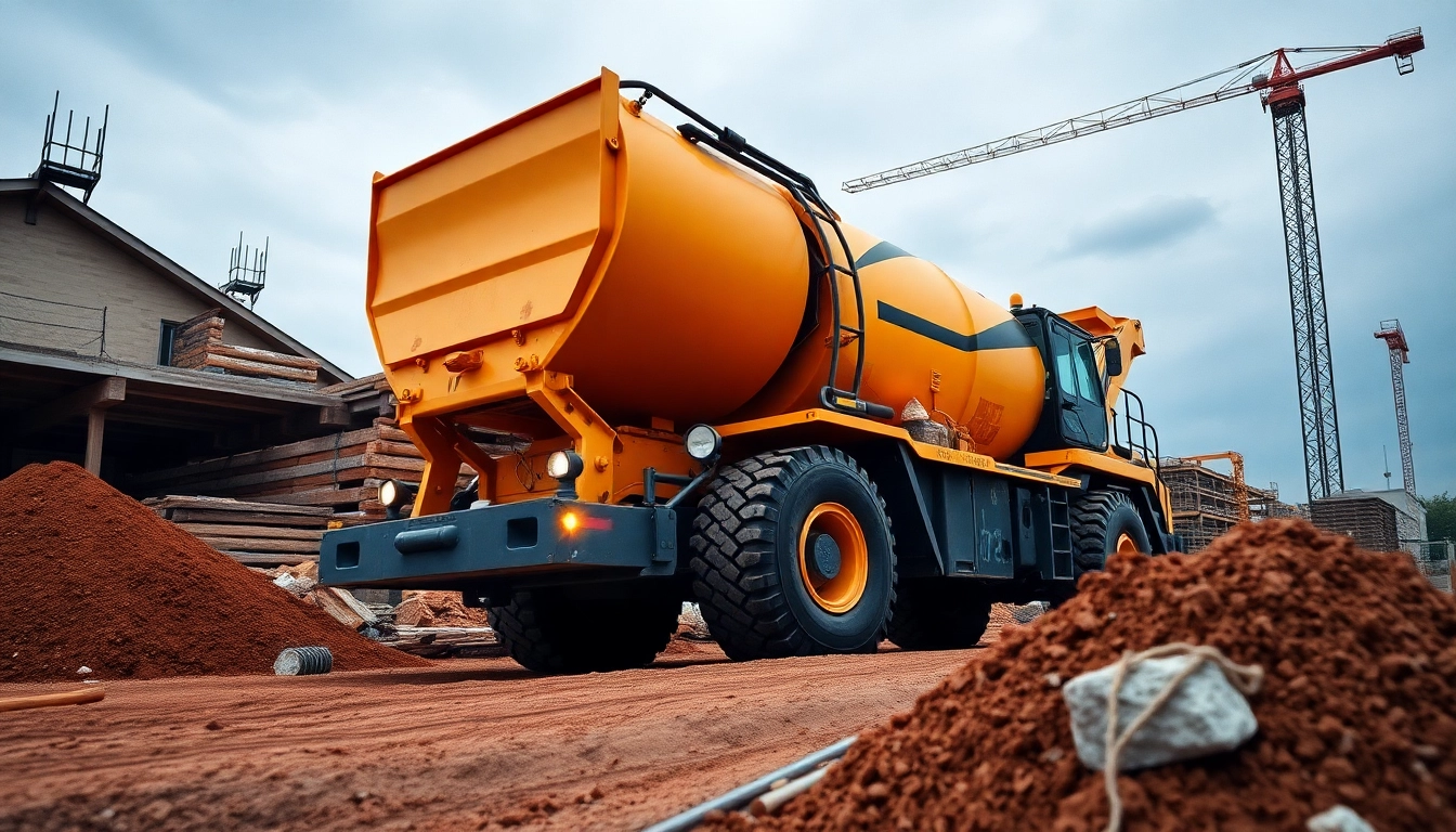 Bagger mieten Celle: Moderner Bagger bei der Arbeit auf einer Baustelle in Celle, unterstreicht den Mietservice von MHmobil.