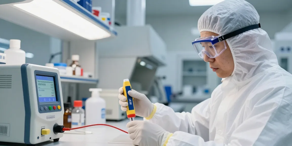 Professioneller Fluorwasserstoffdetektor im Einsatz zur Gasüberwachung im Labor.