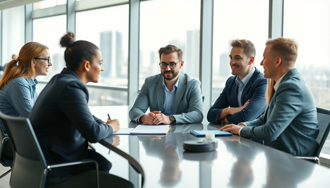 Headhunter Ingenieure discussing strategies in a bright, modern office environment.