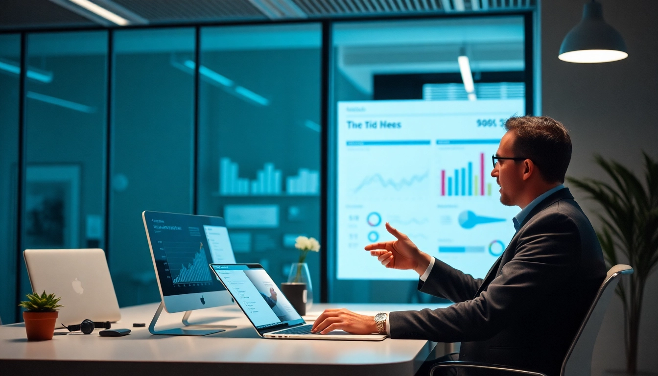 Unternehmensberatung durch einen Experten, der analytische Daten in einem modernen Büro untersucht.