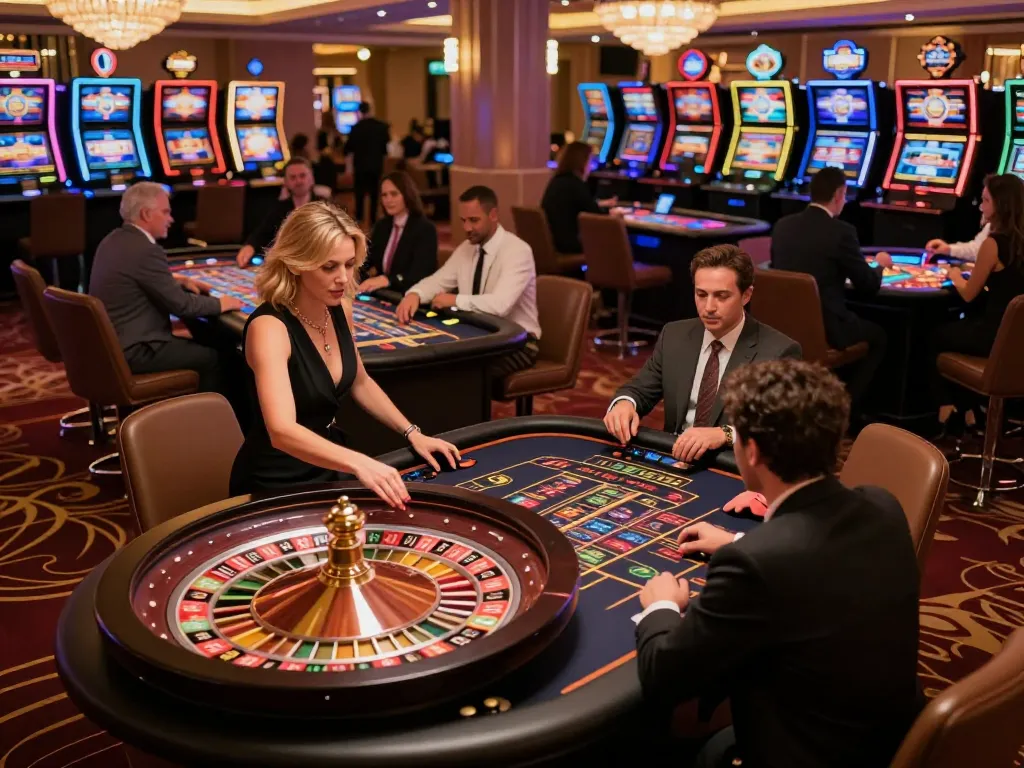 Players at the roulette table engaging in dynamic bets at fabet casino floor.