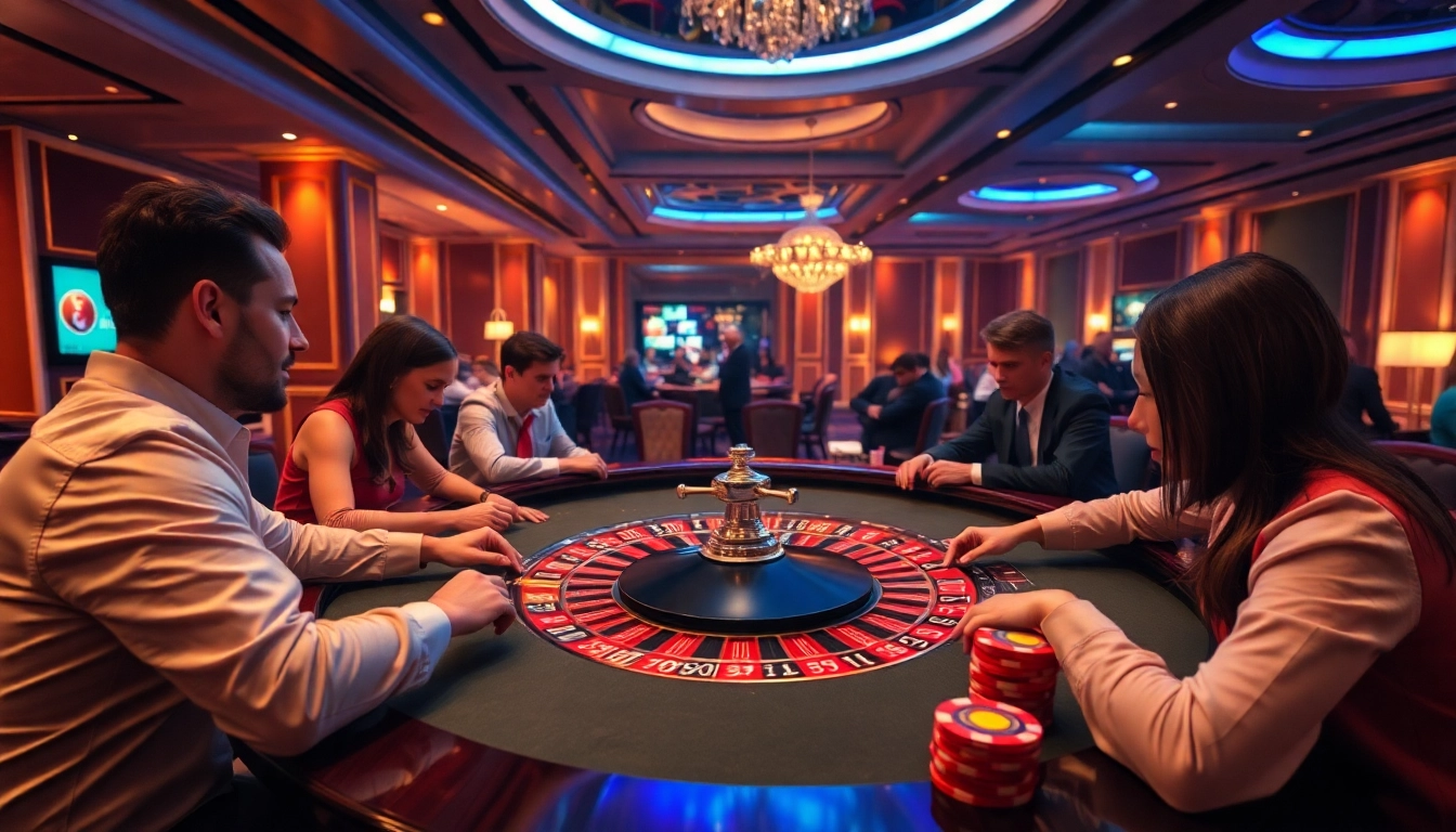 Casino ohne Limit: Spieler genießen eine aufregende Roulette-Runde ohne Einsatzgrenzen.