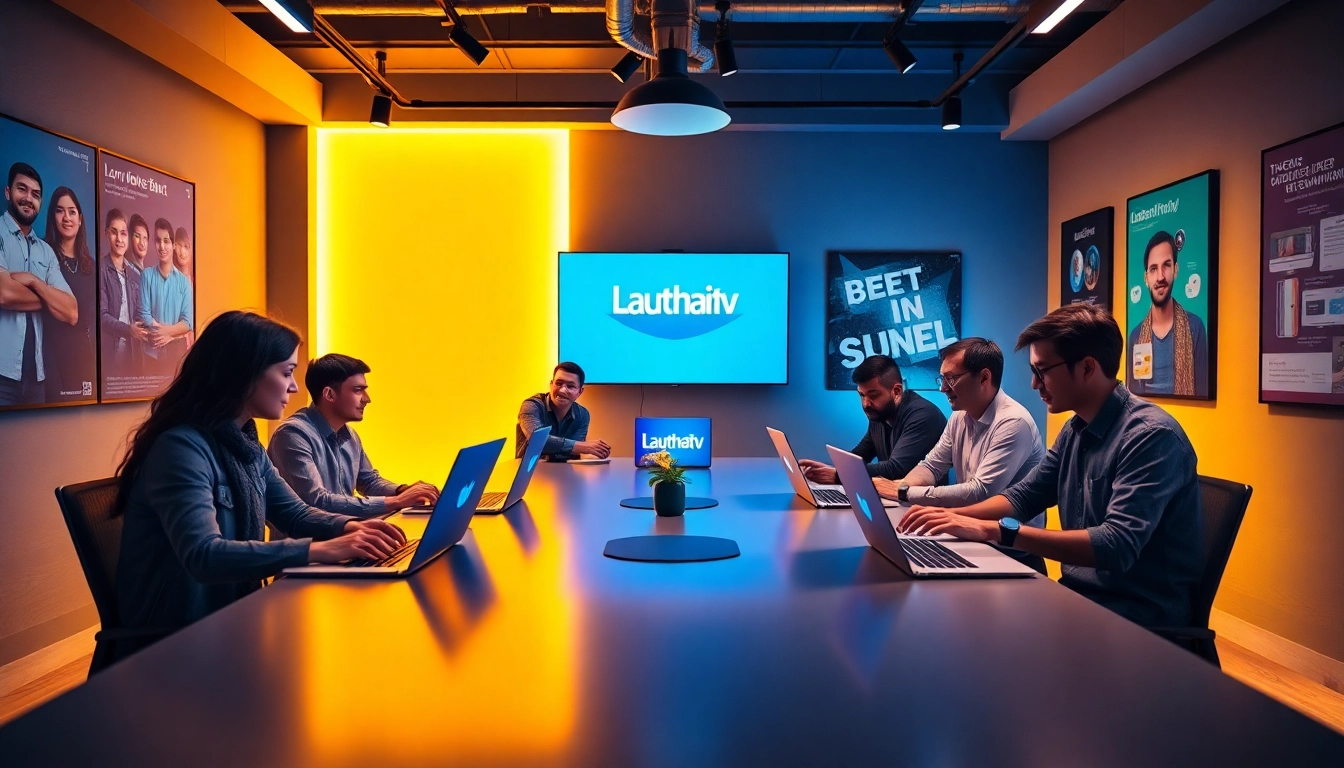 Dynamic team collaboration at Lauthaitv's content studio, fostering creativity and innovation.