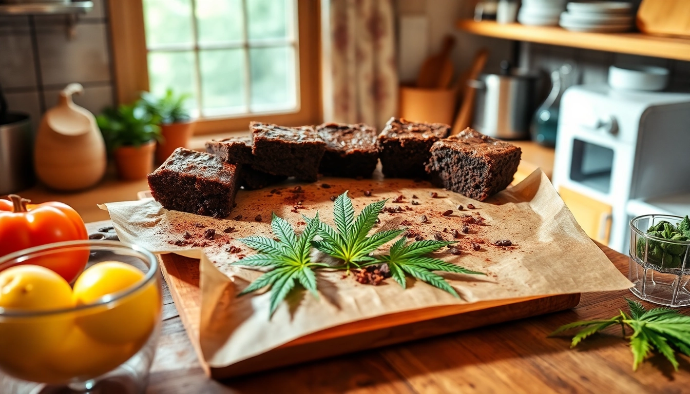Back eine Partie köstlicher weed brownies mit reichhaltigem Schokoladenteig und frisch gebackenem Aroma.