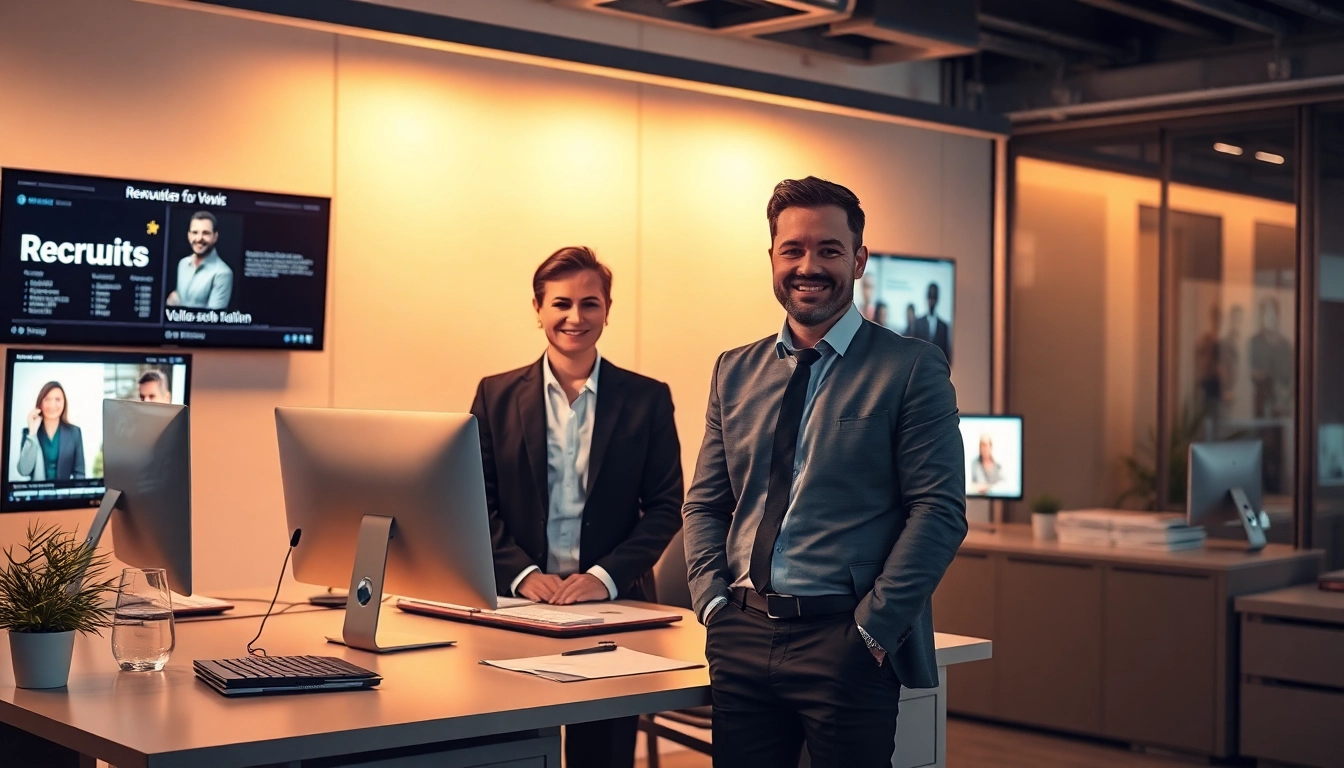 Effizientes Büro für Personalvermittlung Vertrieb mit Beratern, die zusammenarbeiten.
