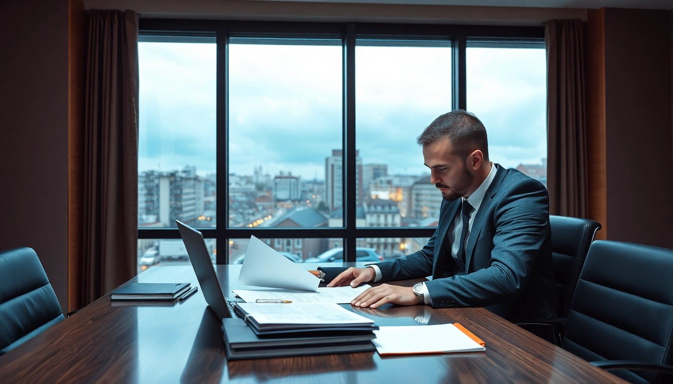 Headhunter Braunschweig analysiert Bewerbungen in modernem Büro
