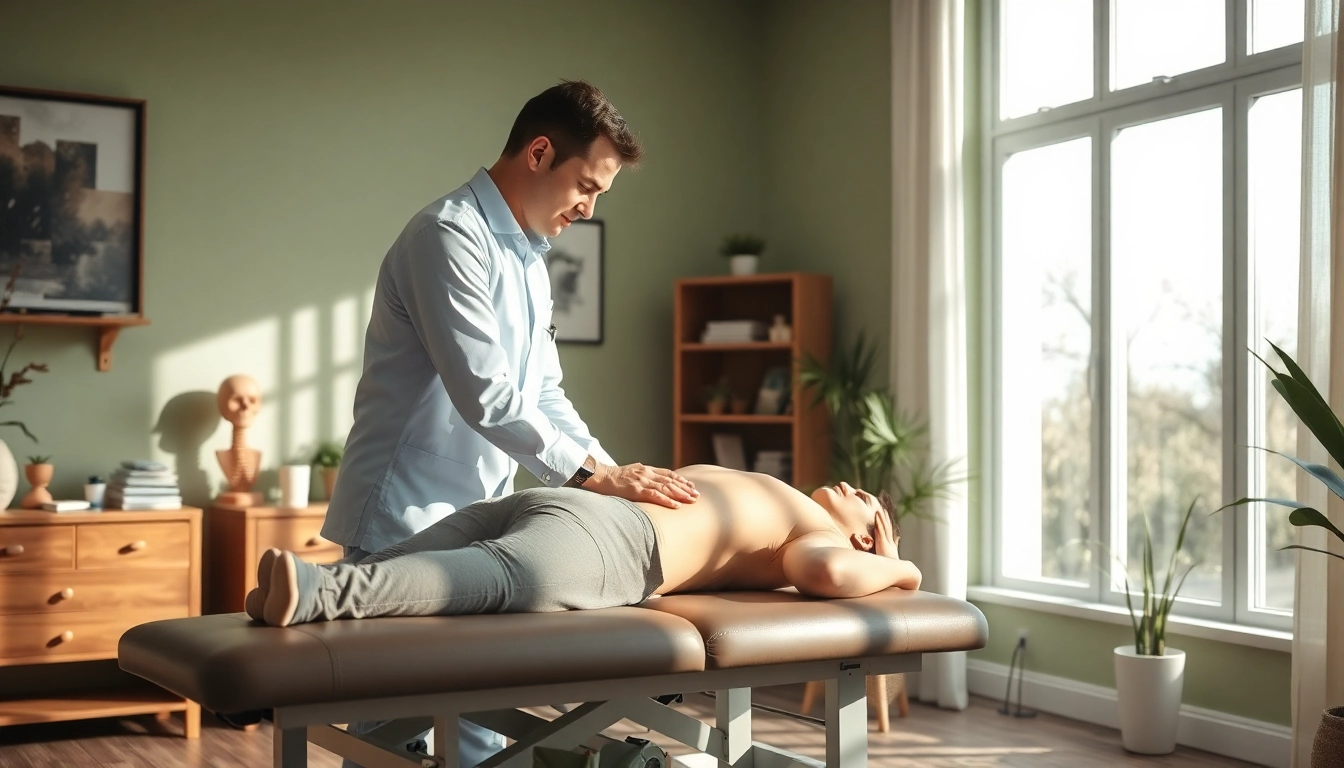 Experience personalized care with a chiropractor near me, as a patient receives gentle treatment in a well-lit chiropractic office.