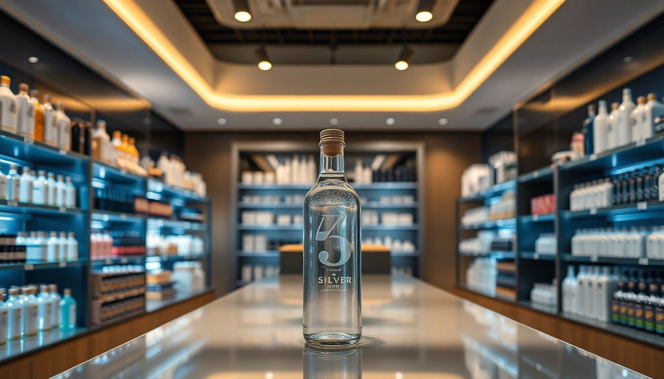 Entdecken Sie, wie Sie kolloidales Silber kaufen können und erleben Sie seine Vorteile in einem eleganten Einkaufsraum mit hochwertigem Silber.