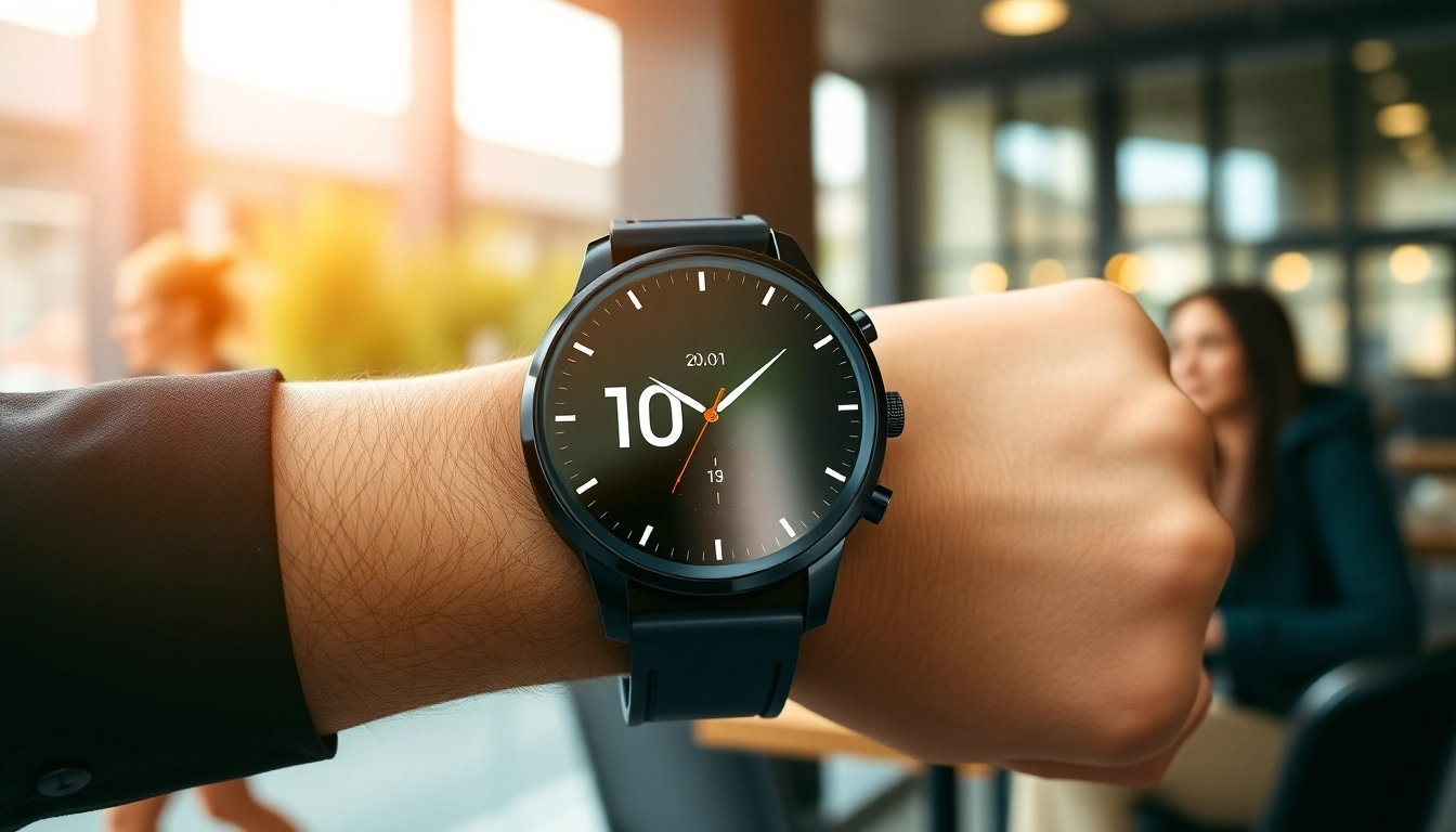LC88 Smart Watch on wrist showcasing sleek design and HD display in a modern lifestyle setting.