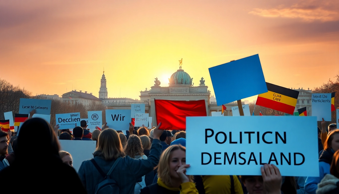 Aktuelle Politik Nachrichten Deutschland: Menschen demonstrieren leidenschaftlich für politische Reformen in Berlin.