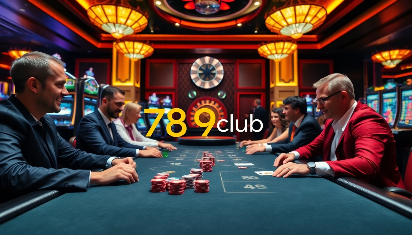 Experience the thrill of gambling at 789club with an immersive casino setting.