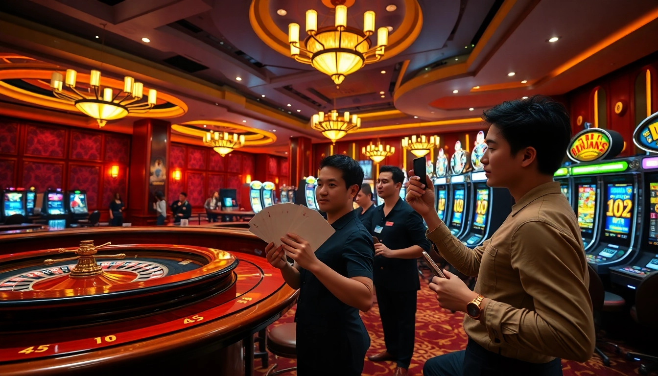 Experience excitement at the casino tables with tai ok8386 as bets are placed and games unfold.