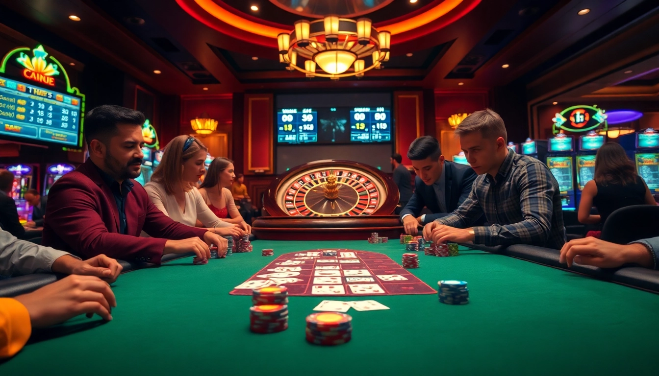 Action-packed poker table featuring kèo nhà cái 5 odds with vibrant chips and cards in play