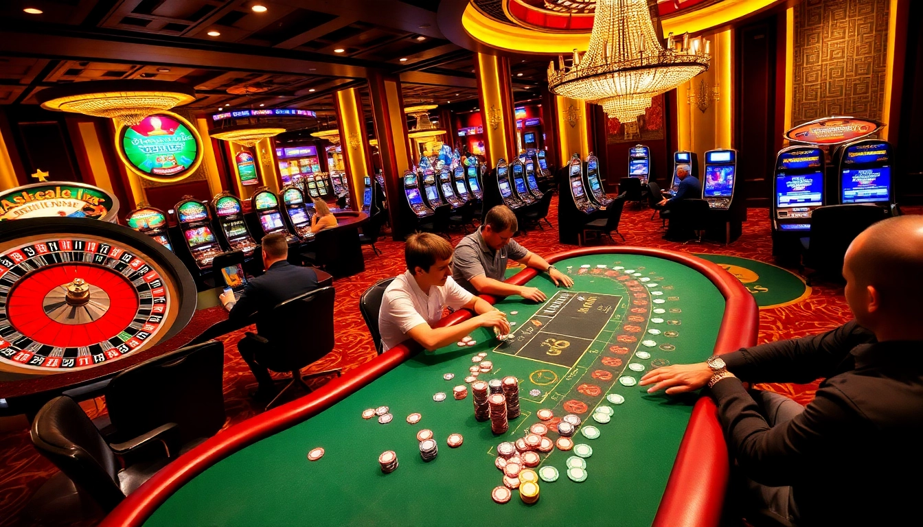 Action-packed poker game at https://b52club.forum/ featuring colorful chips and a roulette wheel.