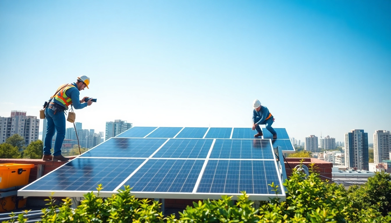 Photovoltaikanlage Kaufen Wien: Installation von Photovoltaikanlagen in städtischem Umfeld mit viel Engagement.