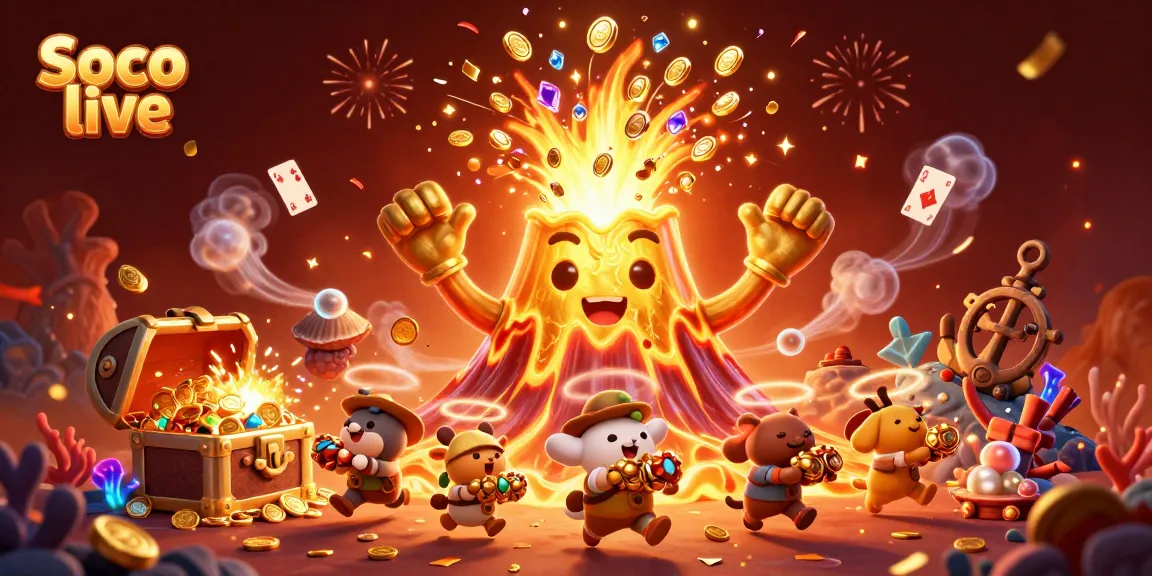 Soco live offers thrilling gameplay with a vibrant 3D eruption of treasure and excitement.