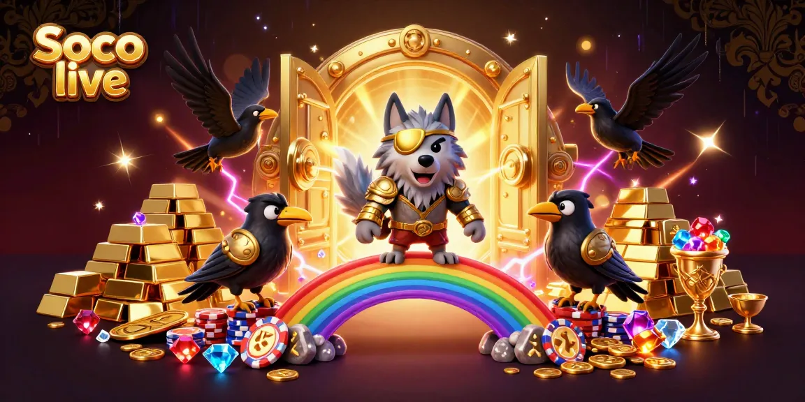 Soco live showcases a vibrant 3D scene with an Odin wolf and casino elements, illustrating thrilling betting excitement.