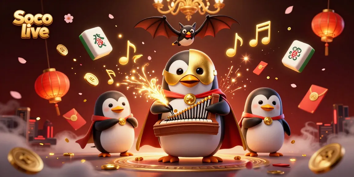 Experience Soco live gaming action with lively animated characters and vibrant casino elements.